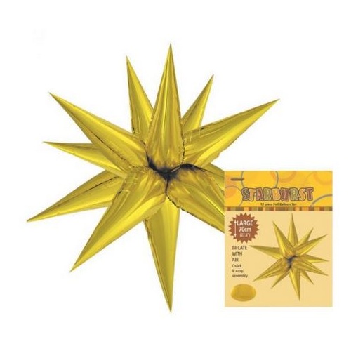 70cm Shape Foil Starburst Gold Air Fill ONLY #1042852 - Each (Pkgd.) 