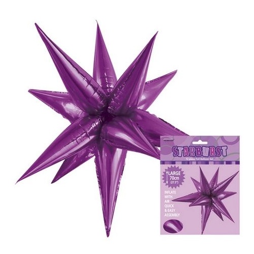 70cm Shape Foil Starburst Pretty Purple Air Fill ONLY #1042859 - Each (Pkgd.) 