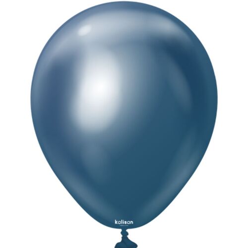 46cm Mirror Navy Kalisan Plain Latex Balloons #11850150 - Pack of 25