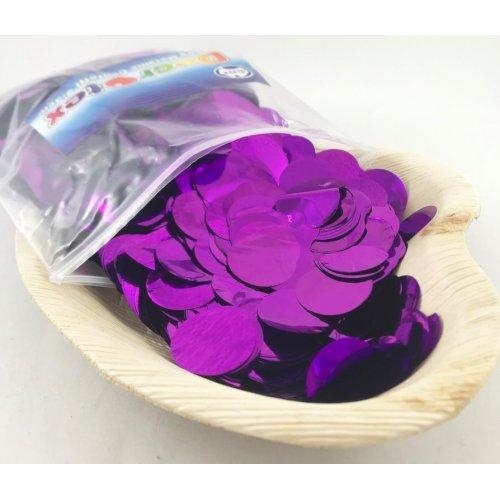 Confetti 2.3cm Metallic Purple 250 grams #204629 - Resealable Bag