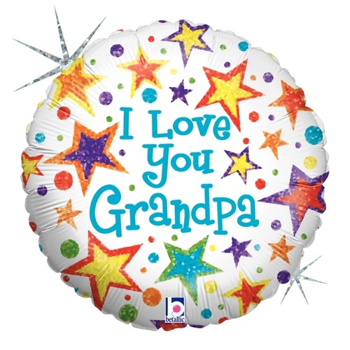 45cm I Love Grandpa Round Holographic Foil Balloon #2586455 - Each (Pkgd.) TEMPORARILY UNAVAILABLE