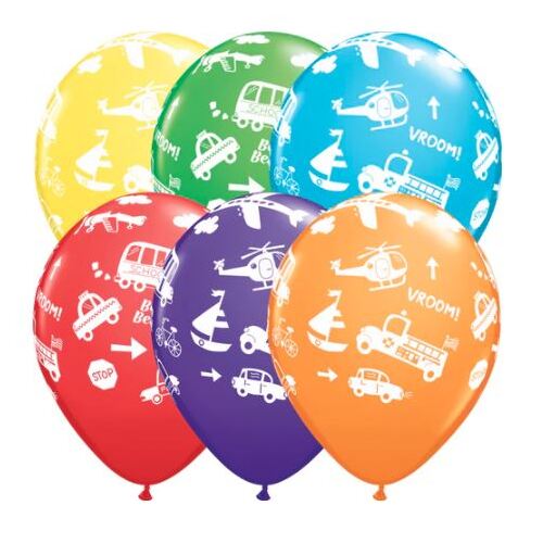 28cm Round Rainbow Assorted Transportation #28496 - Pack of 50 TEMPORARILY UNAVAILABLE