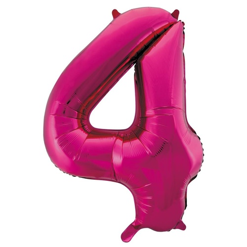 86cm Number 4 Magenta Foil Balloon #30213724 - Each (Pkgd.) 
