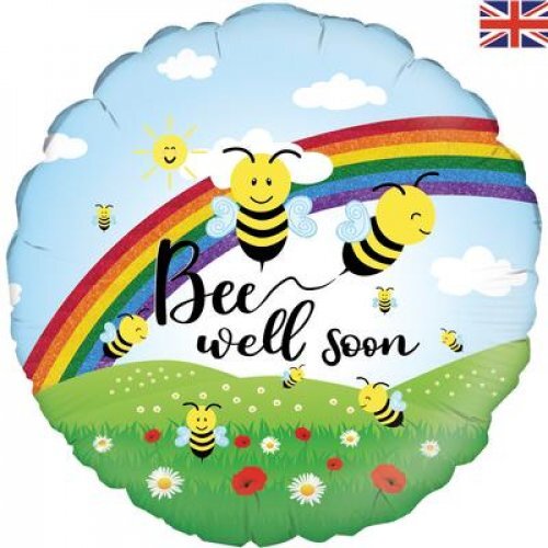 45cm Round Foil Bee Well Soon Holographic #30OT229844 - Each (Pkgd.) TEMPORARILY UNAVAILABLE