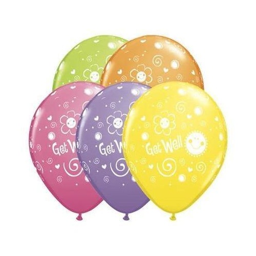 28cm Round Special Assorted Get Well Sun & Flowers #37154 - Pack of 50