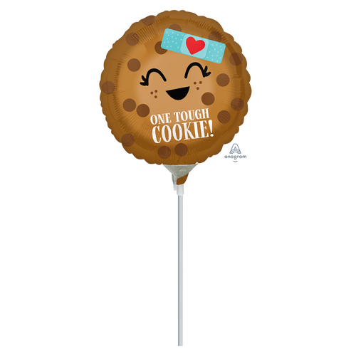 22cm One Tough Cookie Foil Balloon #4039651AF - Each (Inflated, supplied air-filled on stick)