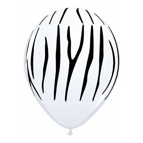 28cm Round White Zebra Stripes #55477 - Pack of 50 
