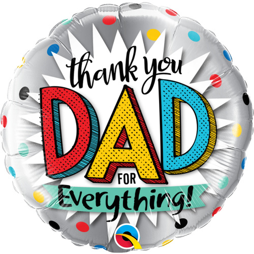 45cm Round Foil Thank You Dad For Everything #55818 - Each (Pkgd.) 