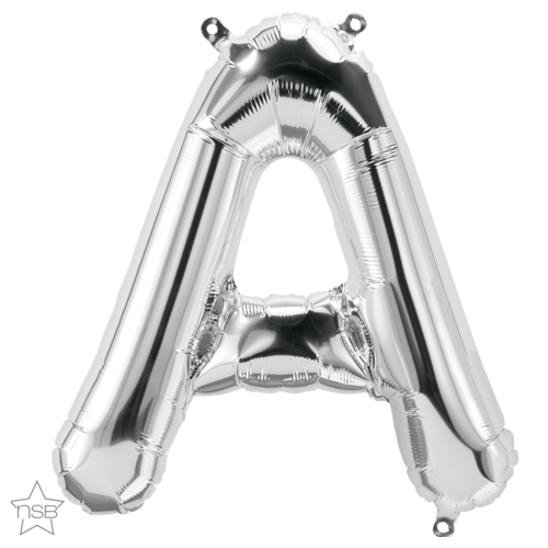41cm Letter A Silver Foil Balloon - Air Fill ONLY #59600 - Each (Pkgd.) 