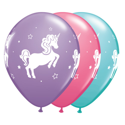 28cm Whimsical Unicorn Assorted Latex Balloons #97376 - Pack of 50