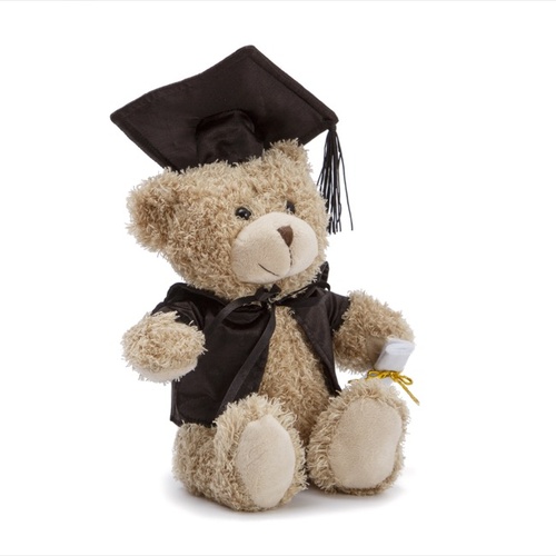 Soft Toy Teddy Graduation Bear Smarty Pants Light Brown 15cm #KC481397 - Each 